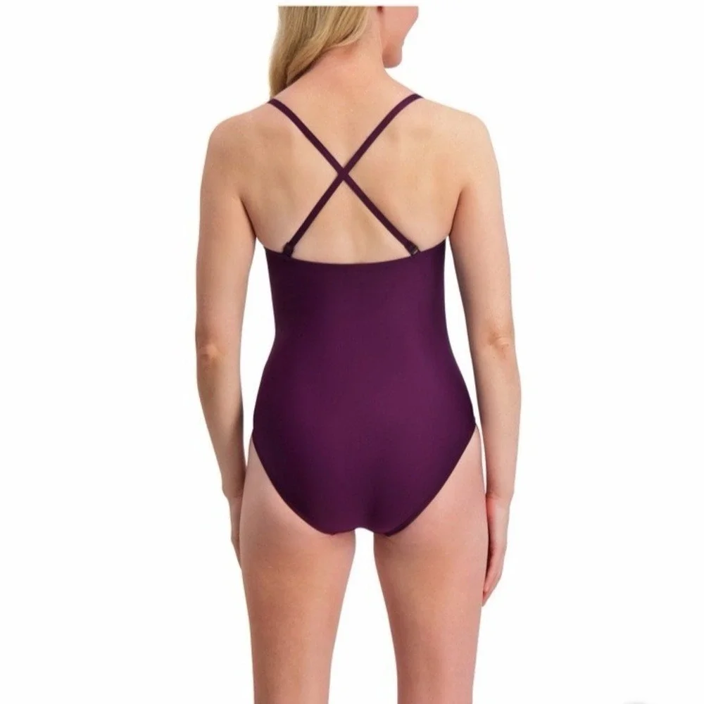 DKNY Sport Swimsuit XXL Purple Tummy Control Adjustable‎ Straps NWT - Picture 5 of 6
